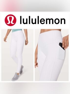 Lululemon All The Right Places 25" Pocket Pant II Double Lined White Sz 6